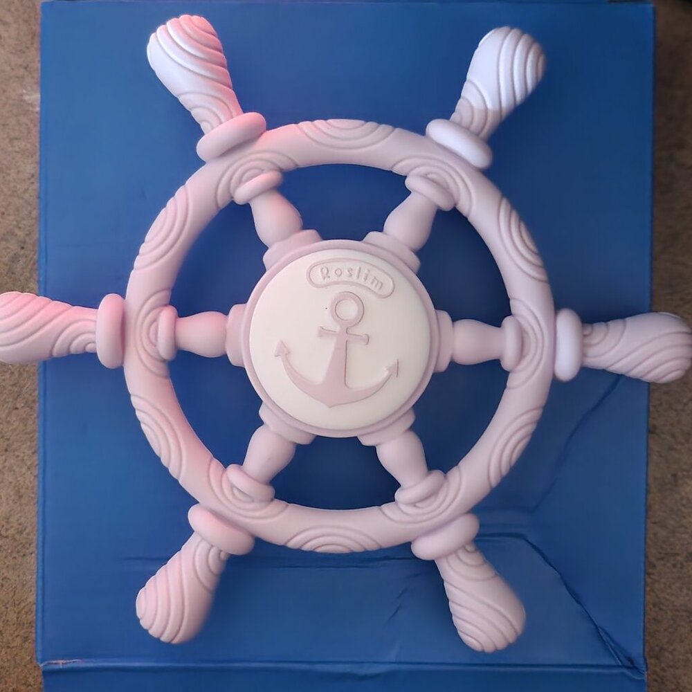 Silicone Ship Wheel Baby Teether – Light Purple Nautical Toy
